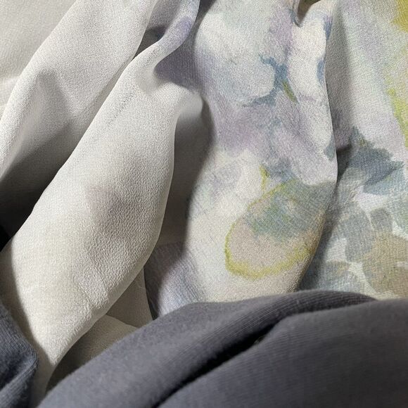 Soft Surroundings Tunic Top Size 1X Plus Long Sleeve Floral Watercolor Back HiLo - Picture 13 of 15